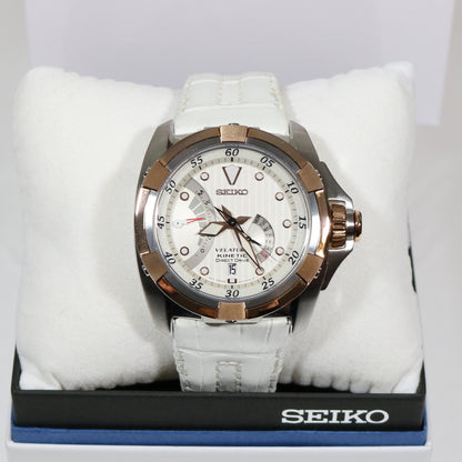 Pre Owned Seiko Velatura Direct Rose Gold Tone White Dial Watch SRH014P1