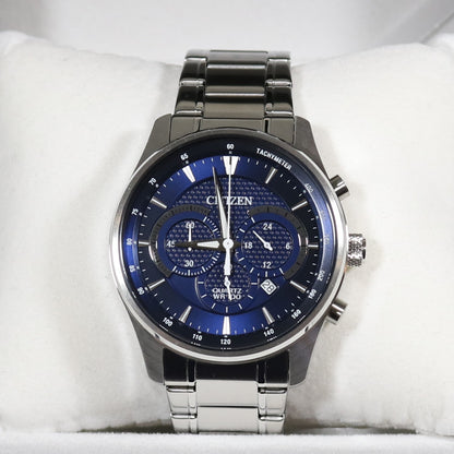 Citizen Quartz Men's Blue Dial Chronograph Stainless Steel Watch AN8190-51L 2