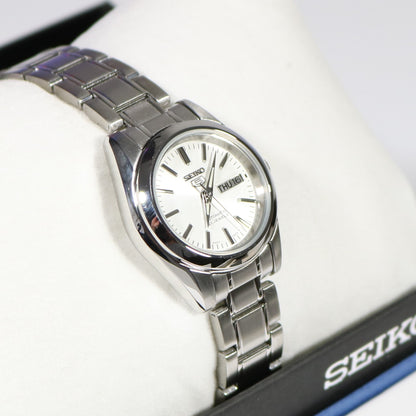 Seiko 5 Automatic White Dial Stainless Steel Women's Watch SYMK13K1