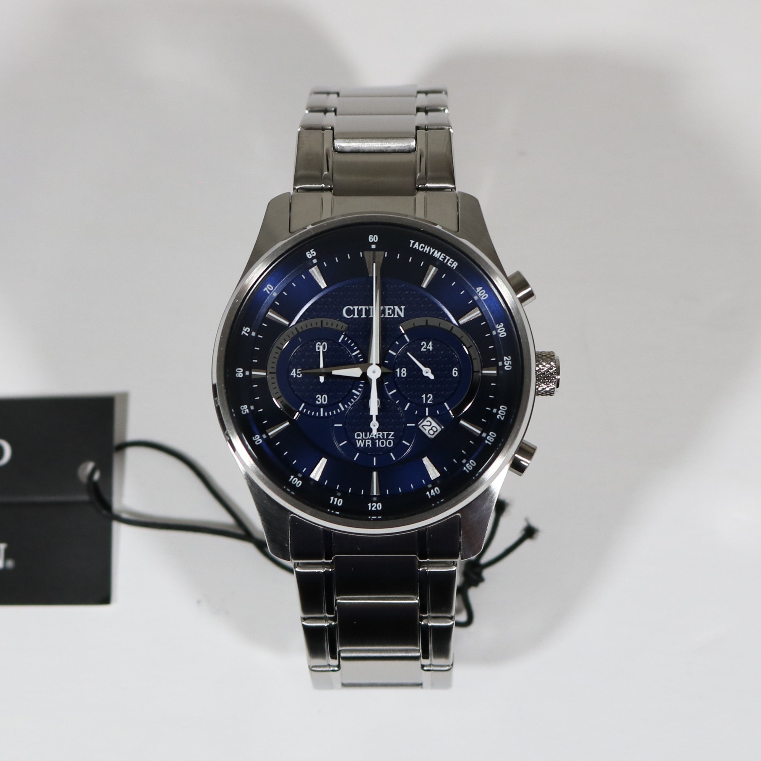 Citizen Quartz Men's Blue Dial Chronograph Stainless Steel Watch AN8190-51L