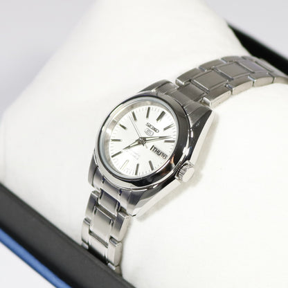 Seiko 5 Automatic White Dial Stainless Steel Women's Watch SYMK13K1