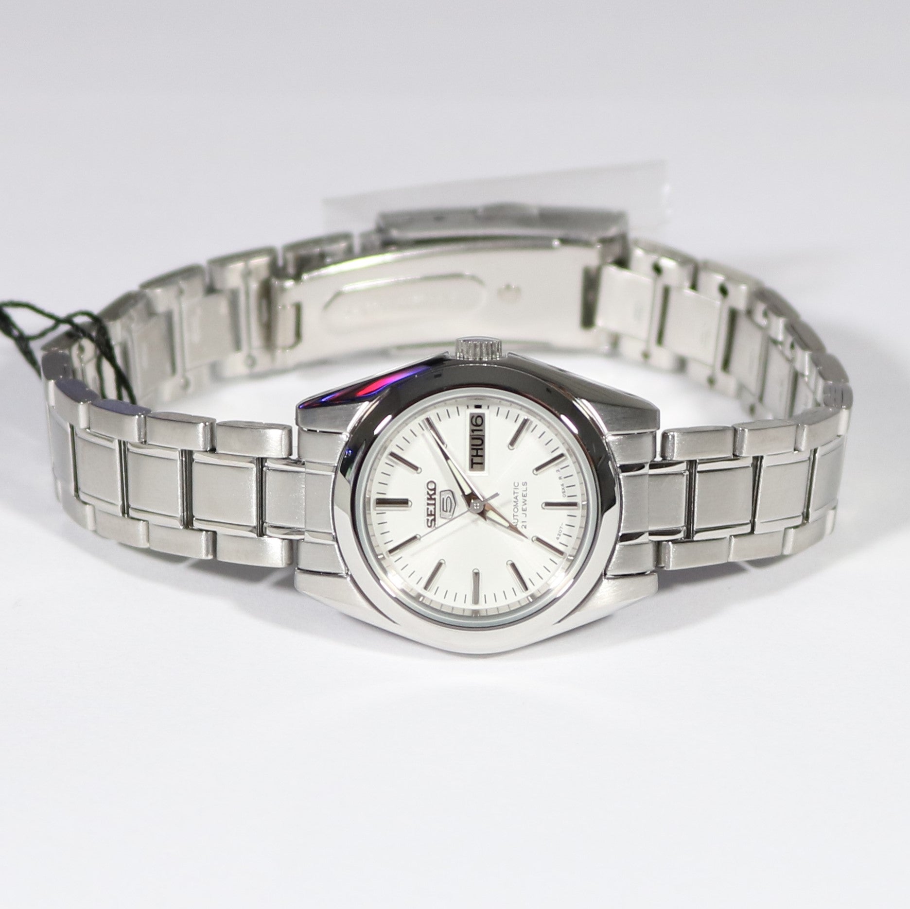 Seiko 5 Automatic White Dial Stainless Steel Women's Watch SYMK13K1