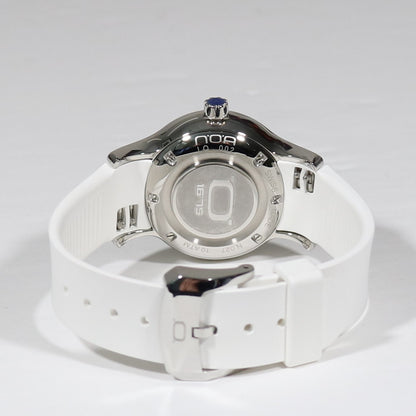 N.O.A 1675 Women's Stainless Steel White Dial Rubber Strap Watch NW-LQ002