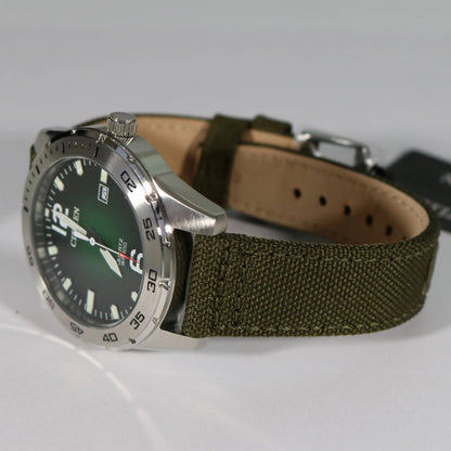 Citizen Men's Military Green Quartz Nylon Strap Day Watch BI1041-06X - Chronobuy