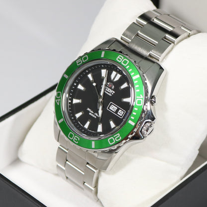 Orient Green Bezel Black Dial Classic Diver Men's Watch FEM75003B9