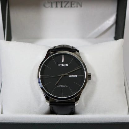 Citizen Mechanical Automatic Black Leather Elegant Men's Watch NH8350-08E - Chronobuy