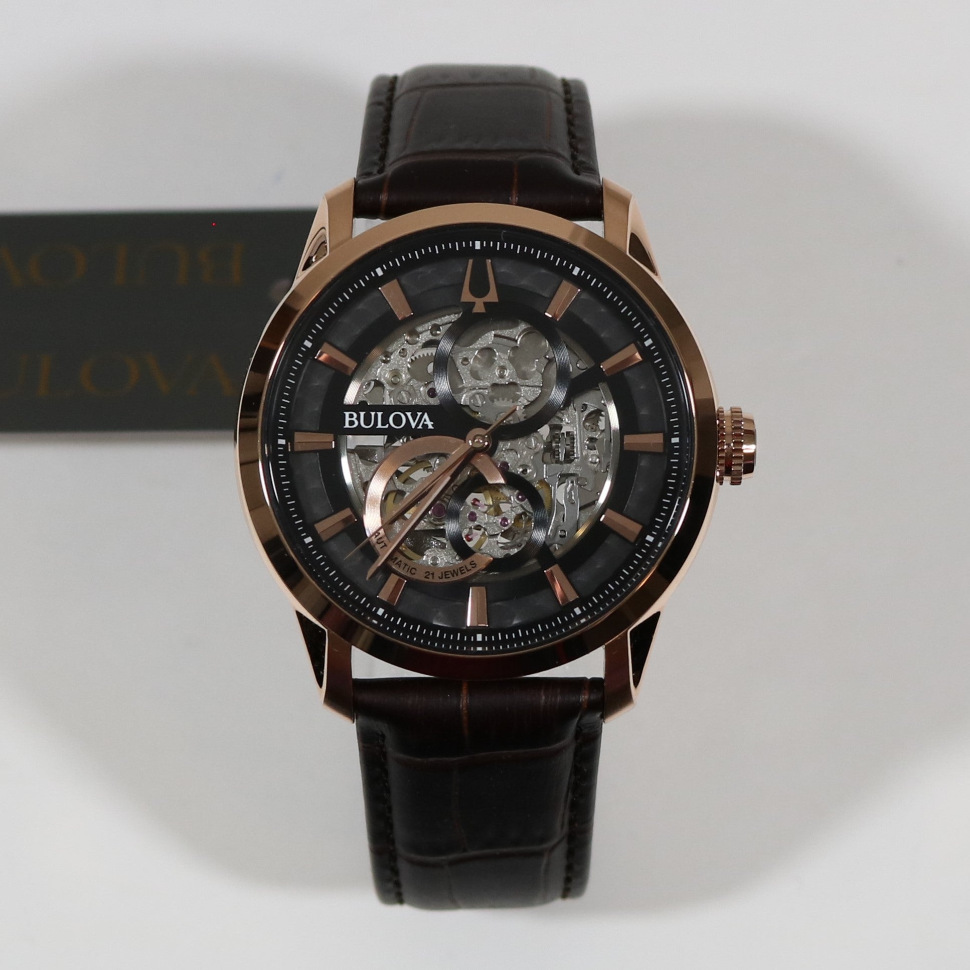 Bulova Sutton Classic Automatic Skeleton Dial Men's Watch 97A169