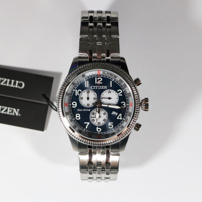 Citizen Stainless Steel Sport Chronograph Blue Dial Men's Watch AT2460-89L