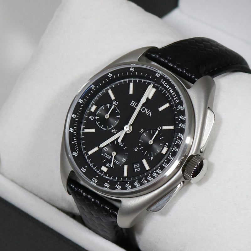 Lunar Men\'s Chronobuy Pilot Special Bulova Black – Dial Watch Chronograph Edition