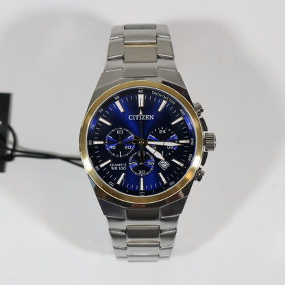 Citizen Men's Quartz Two Tone Stainless Steel Blue Dial Watch AN8176-52L