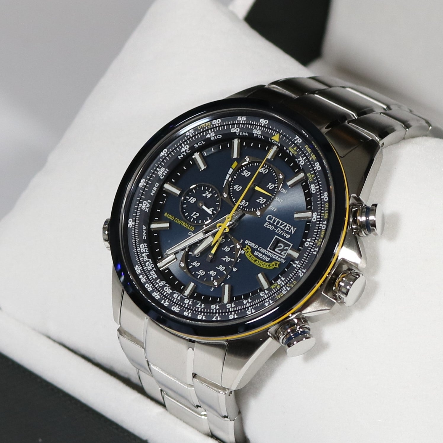 Citizen Eco- Drive  Blue Angels Chronograph Stainless Steel Watch AT8020-54L