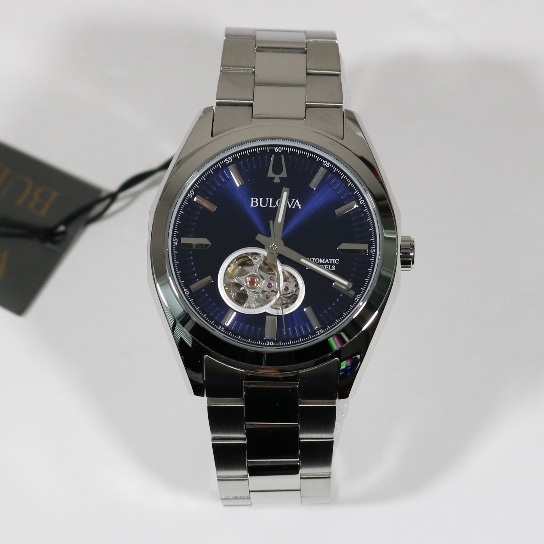 Bulova Surveyor Stainless Steel Blue Dial Automatic Men's Watch 96A275