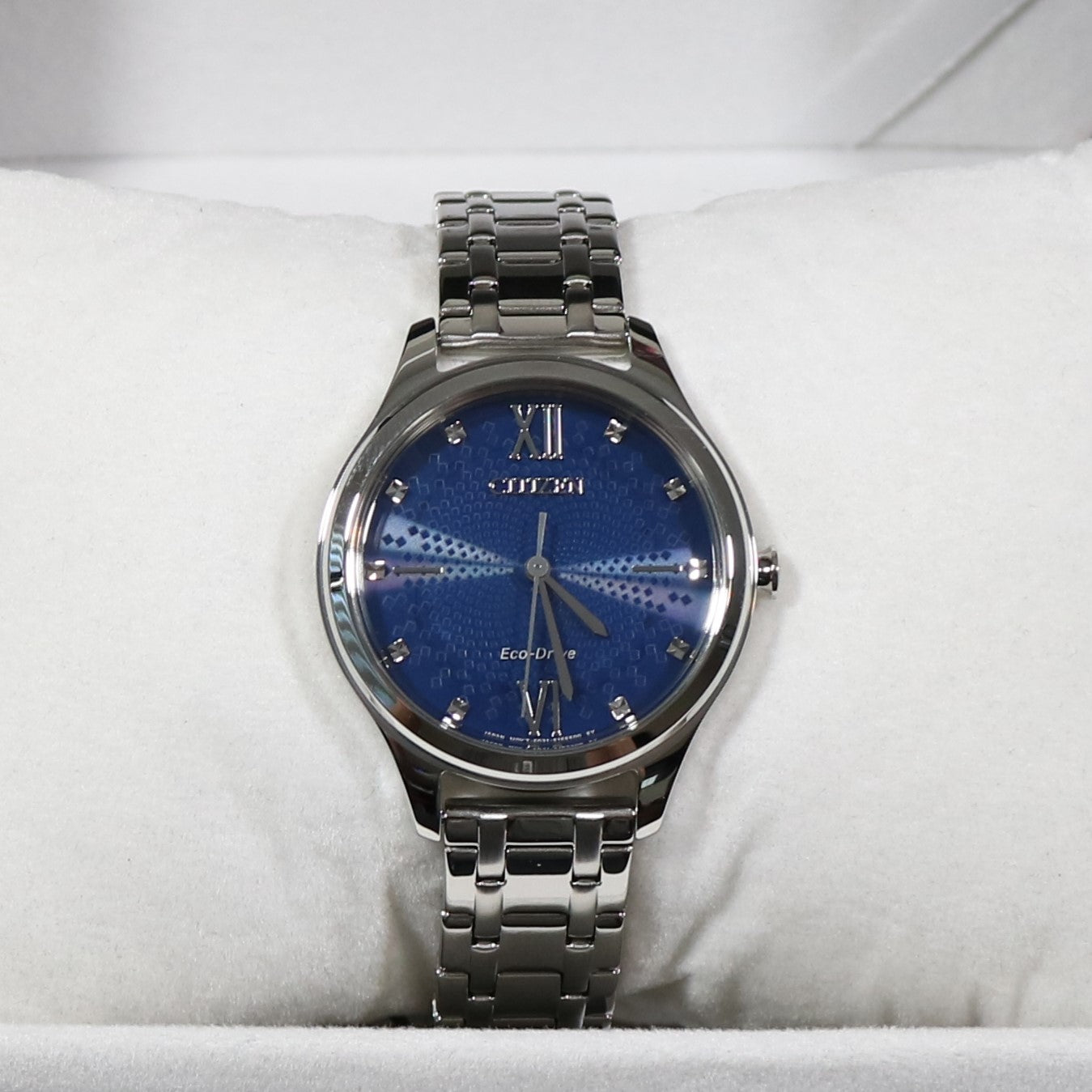 Citizen Eco Drive Elegant Women's Blue Dial Stainless Steel Dress Watch EM0500-73L