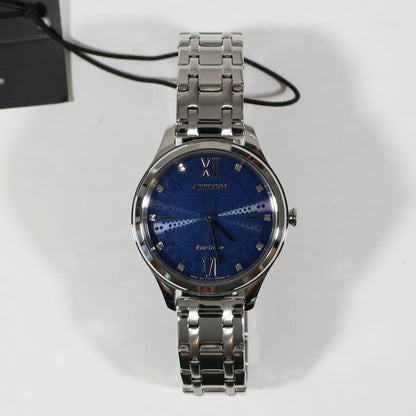 Citizen Eco Drive Elegant Women's Blue Dial Stainless Steel Dress Watch EM0500-73L