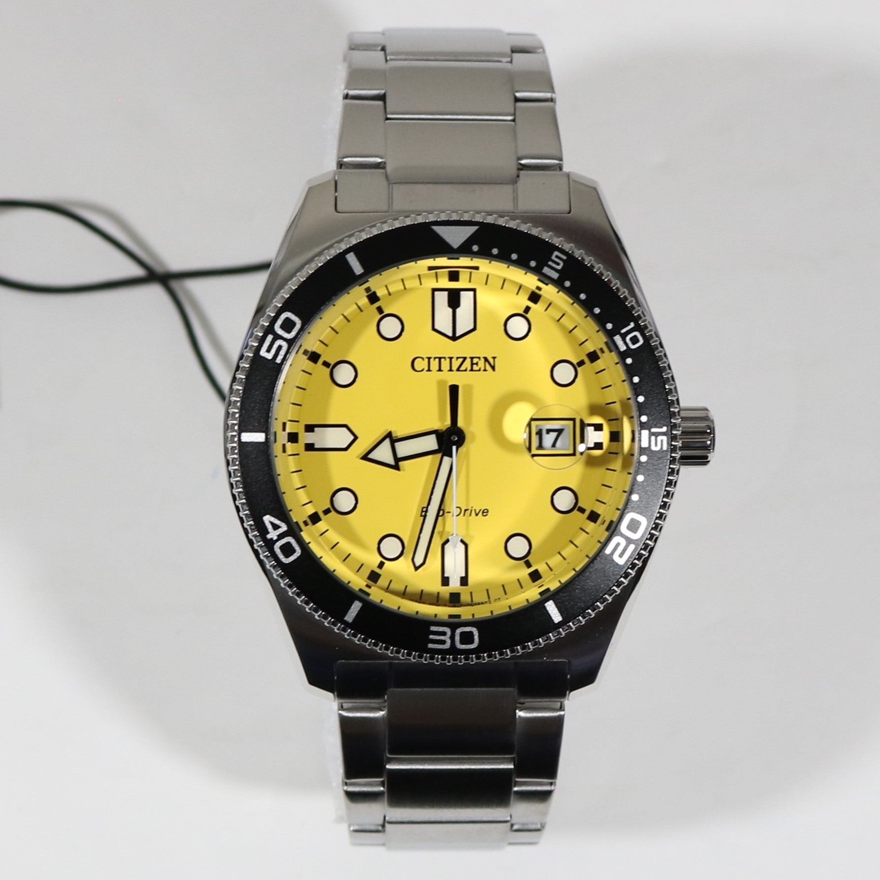 Citizen Eco Drive Yellow Dial Stainless Steel Men's Dress Watch AW1760-81Z