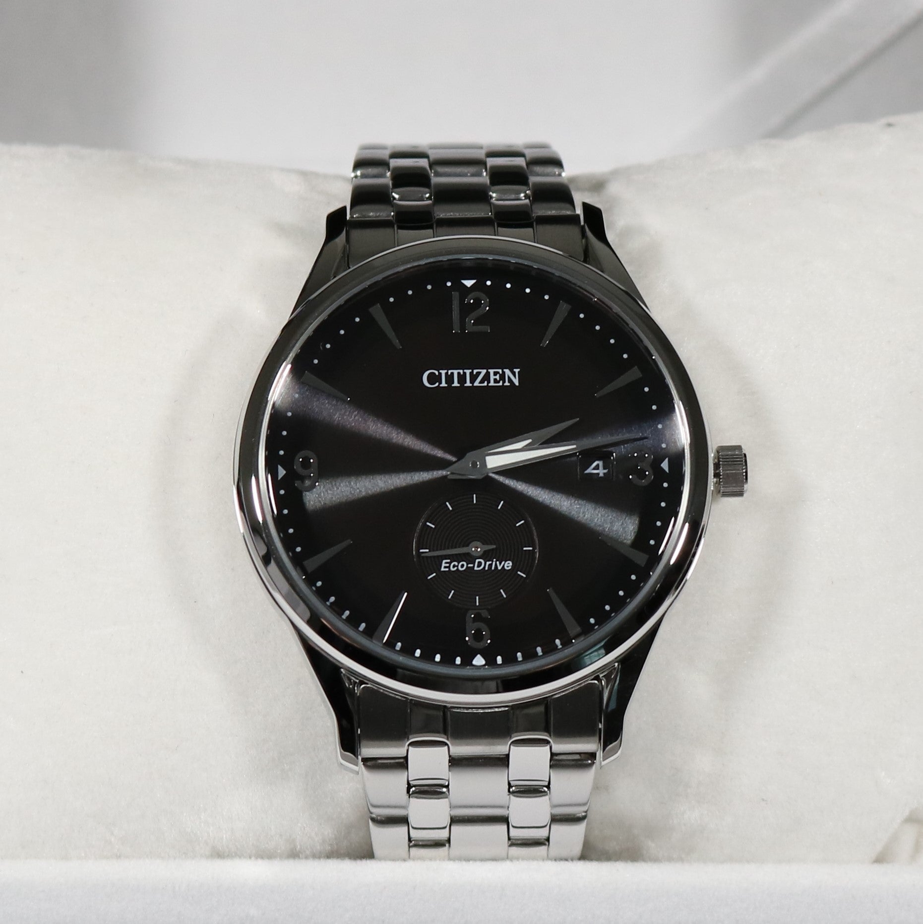 Citizen Eco-Drive Men's Elegant Black Dial Stainless Steel Dress Watch BV1111-75E