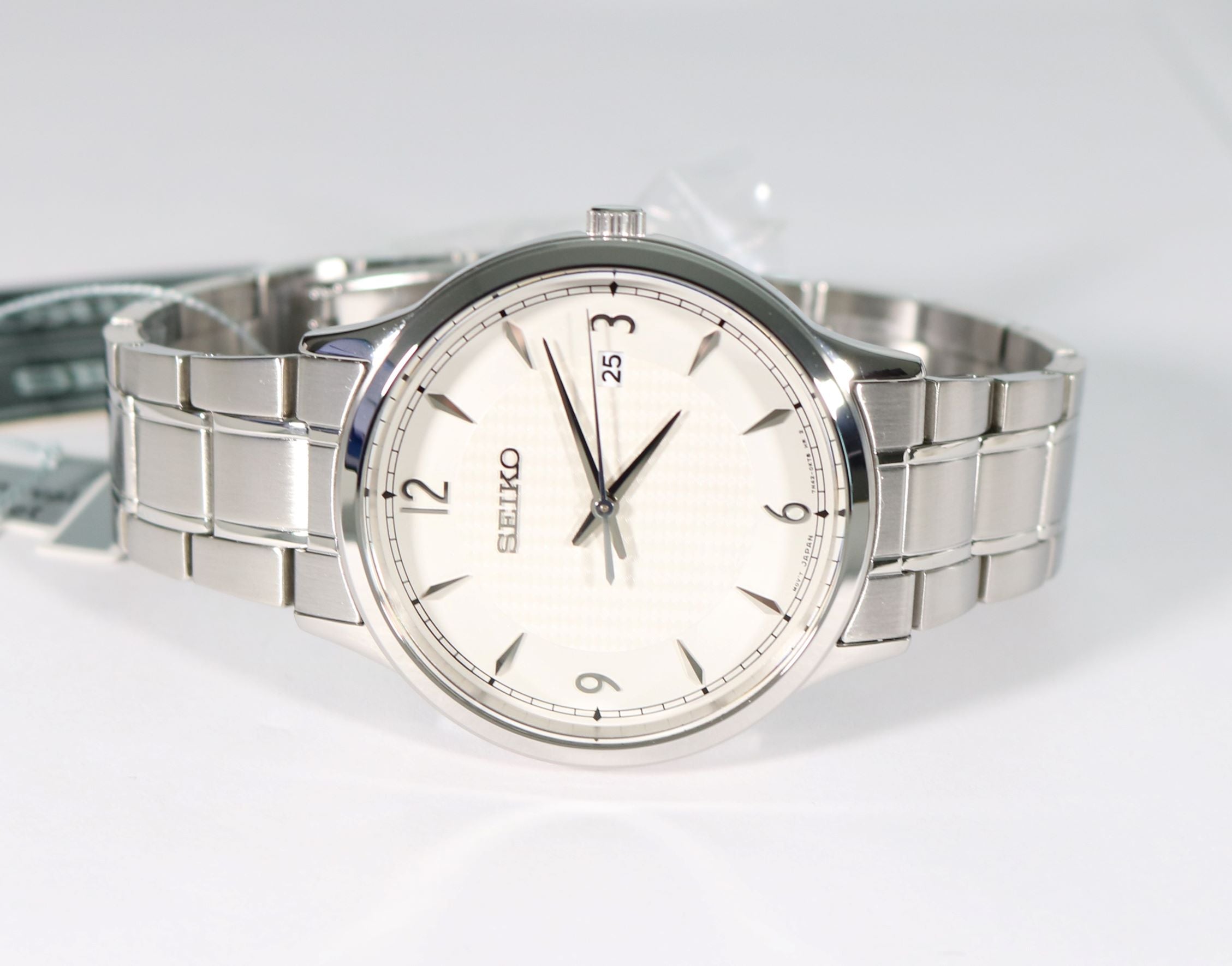 Seiko Classic Quartz Stainless Steel White Dial Men's Watch SGEH79P1 - Chronobuy