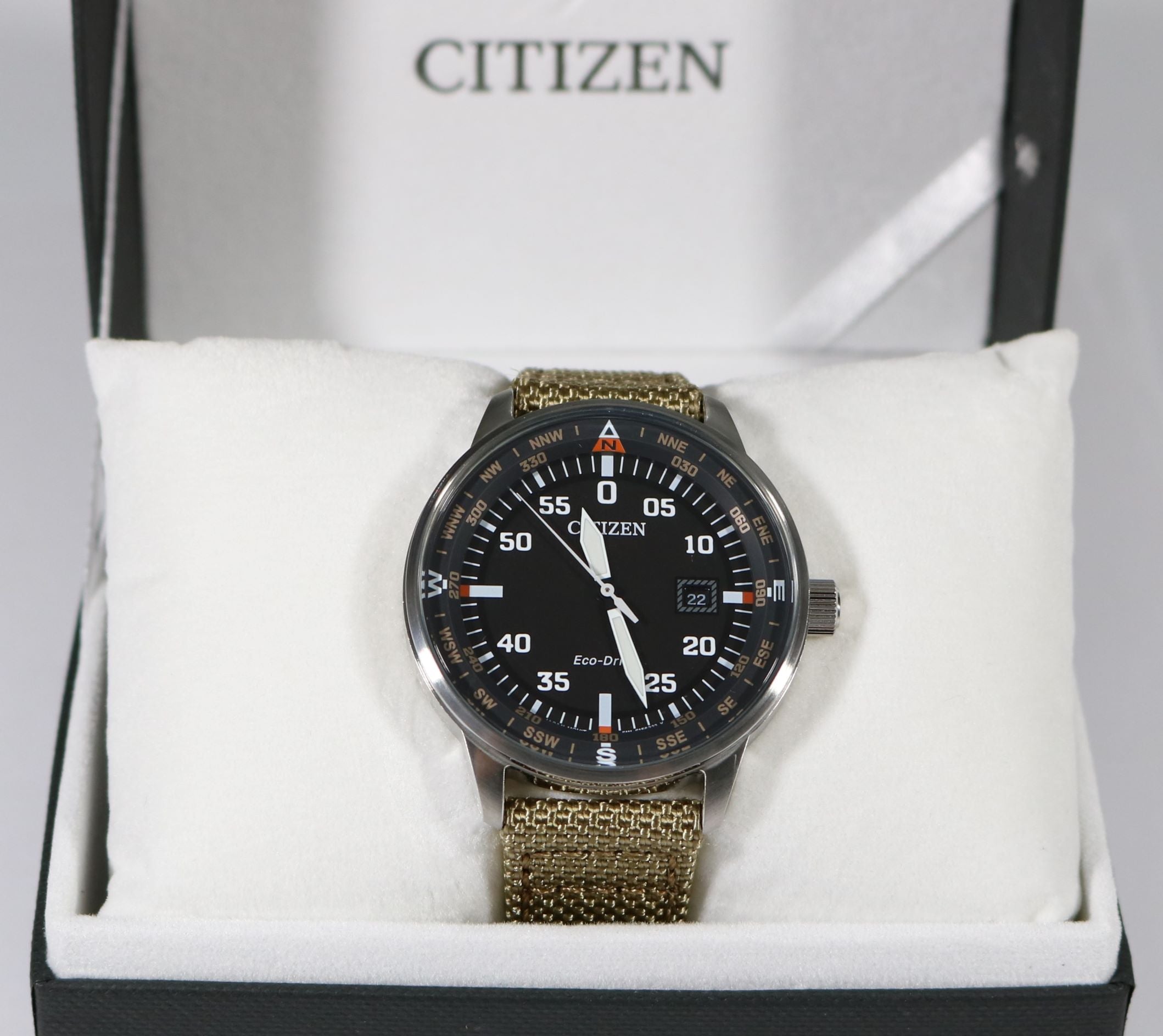 Citizen Eco-Drive Aviator Nylon Pilot's Men's Watch BM7390-14E - Chronobuy