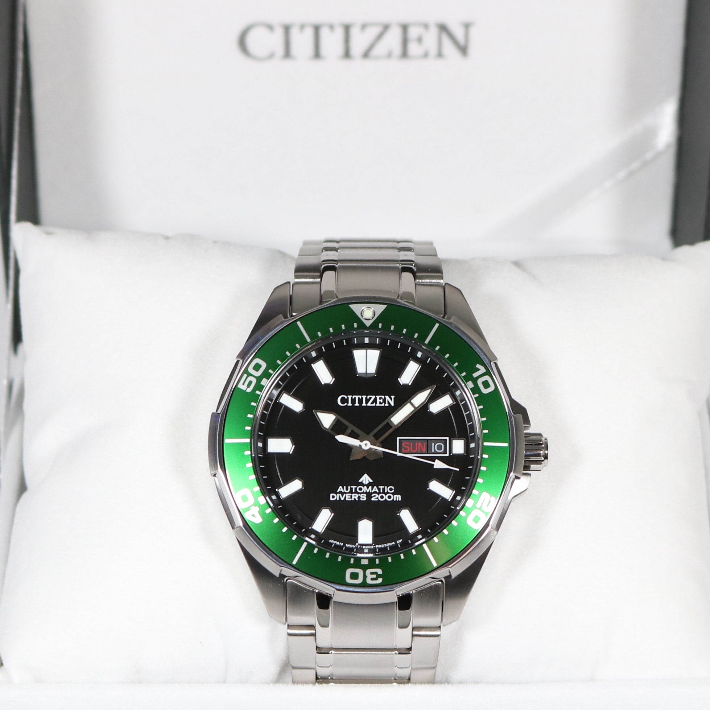 Citizen Promaster Marine Super Titanium Green Bezel Watch NY0071-81E