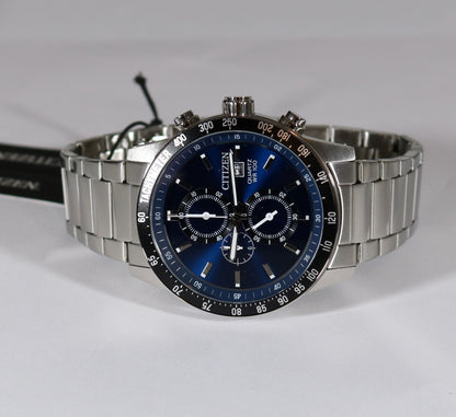 Citizen Chronograph Quartz Blue Dial Men's Stainless Steel Analog Watch AN3600-59L - Chronobuy