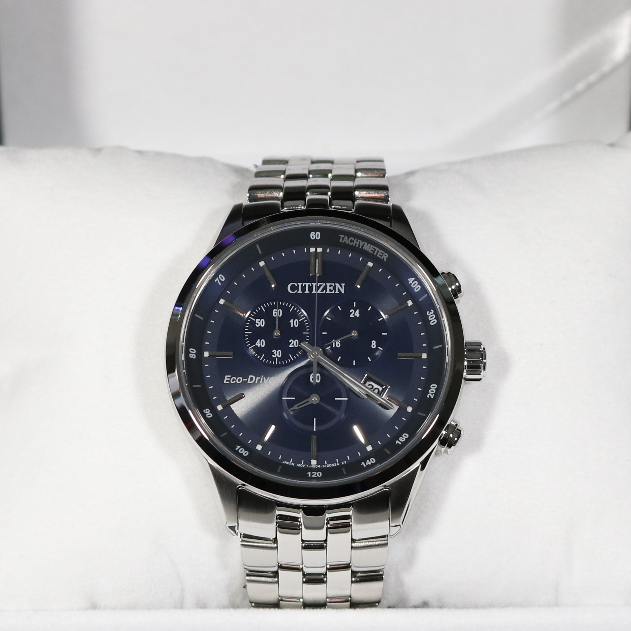 Citizen Eco Drive Blue Dial Chronograph Men's Dress Watch AT2141-52L 2