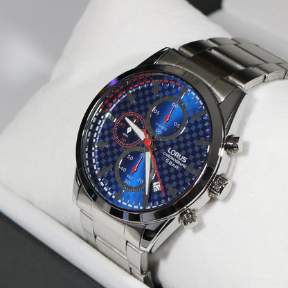 Lorus Blue Dial Stainless Steel Chronograph Men's Watch RM391FX9