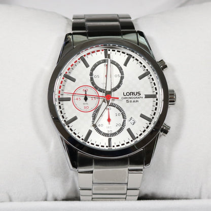 Lorus White Dial Stainless Steel Chronograph Men's Watch RM393FX9