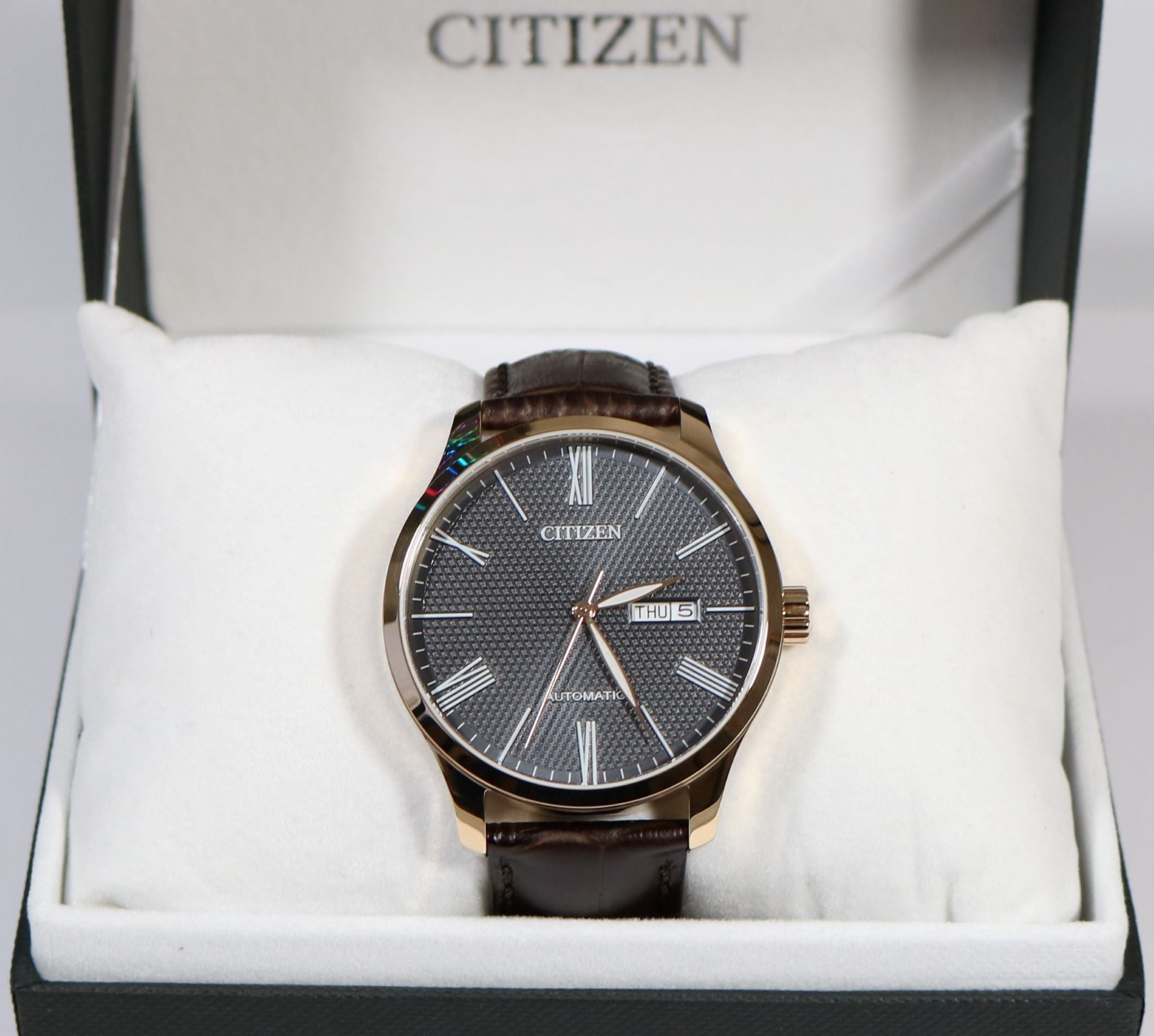 Citizen Rose Gold Tone Automatic Elegant Men's Watch NH8353-00H - Chronobuy