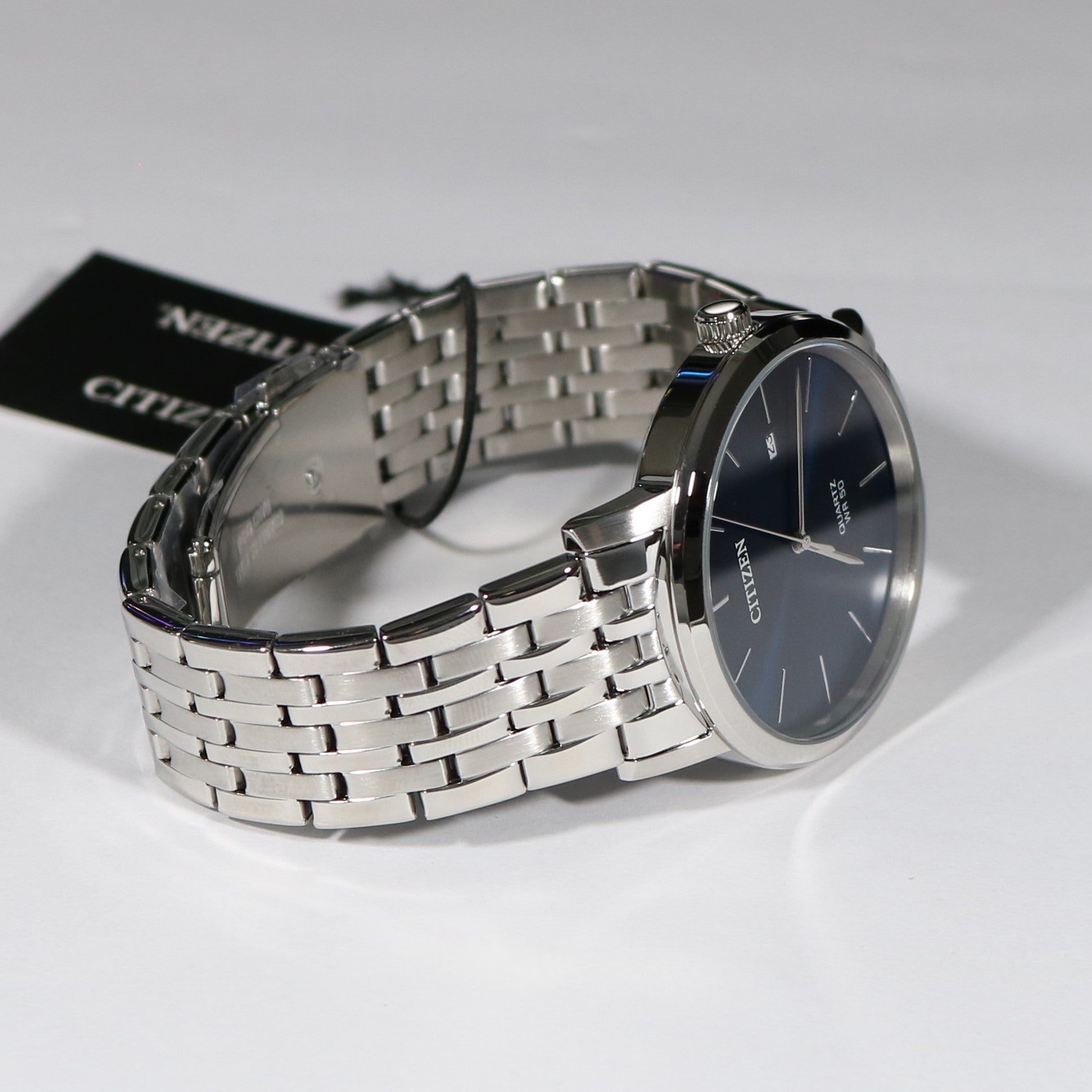 Citizen Quartz Blue Steel Classic Men\'s Style Dial Watch Stainless Chronobuy BI5 –