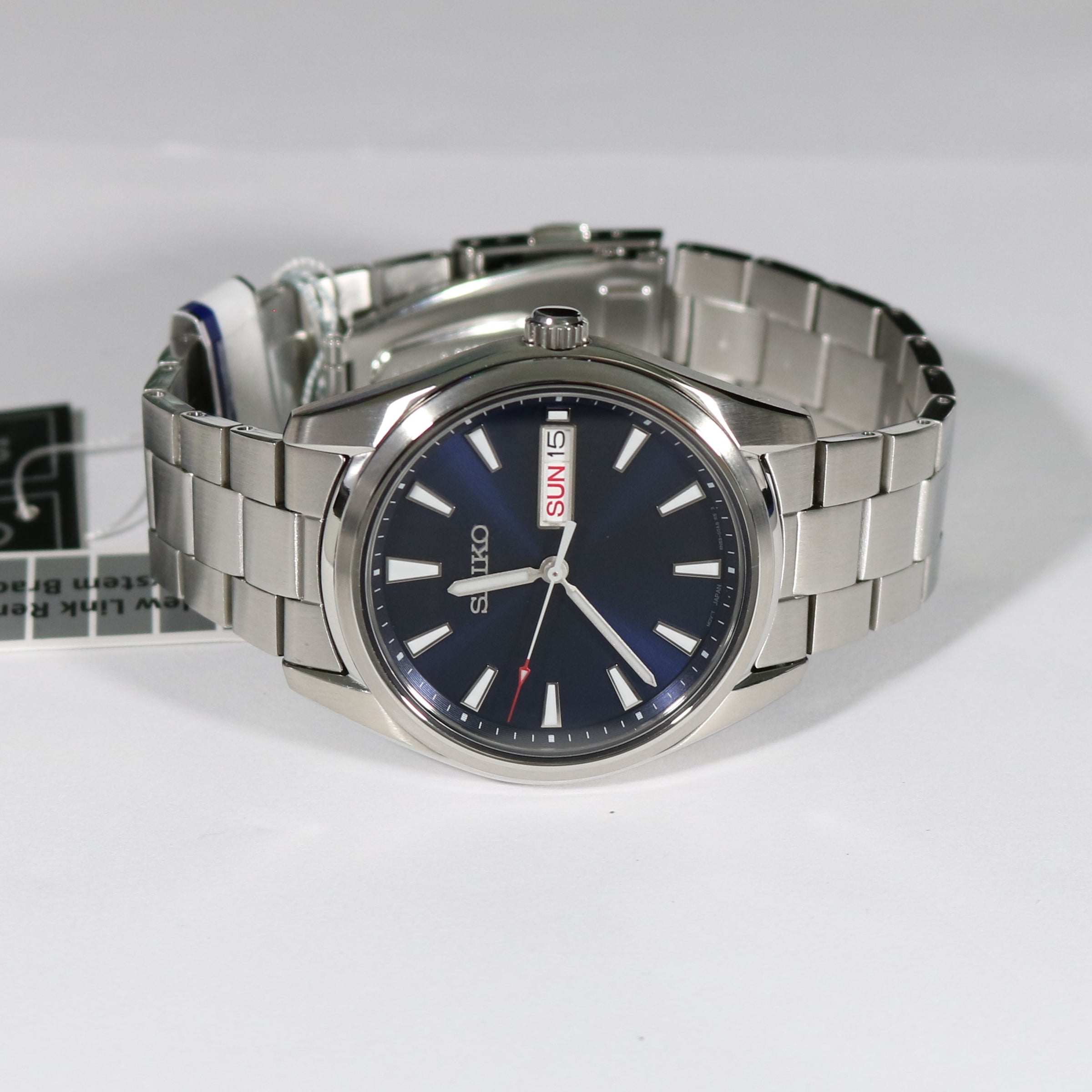 SUR341P1 Steel Dial Blue Quartz Watch Men\'s – Chronobuy Stainless Seiko
