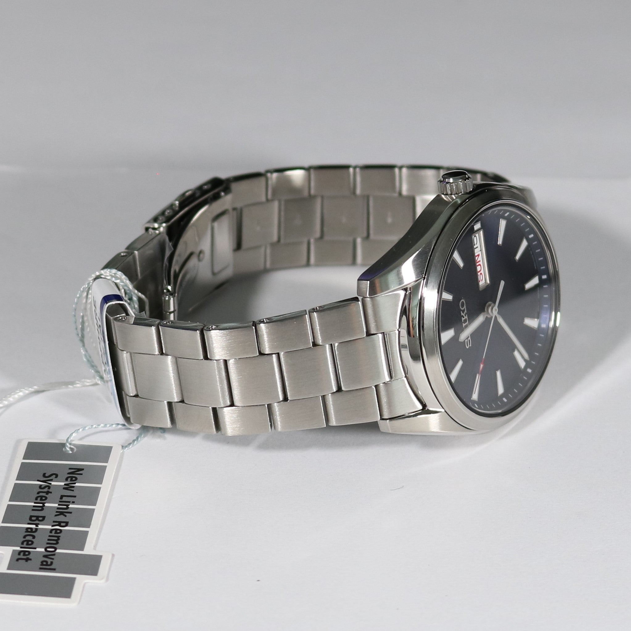 Quartz Steel Watch Chronobuy Seiko Men\'s – Blue Stainless SUR341P1 Dial