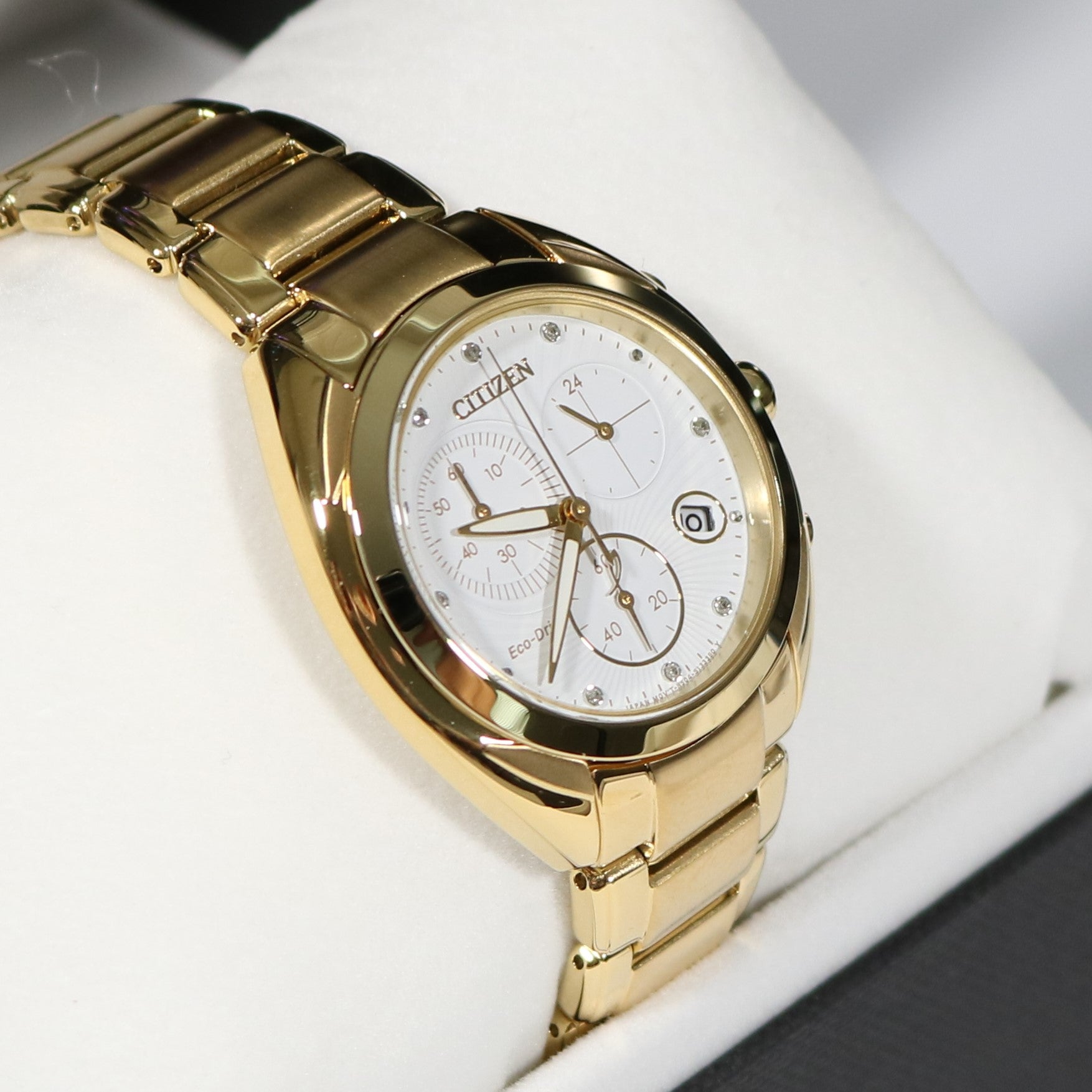 Citizen Eco Drive Women's  Gold Tone White Dial Watch FB1396-57A