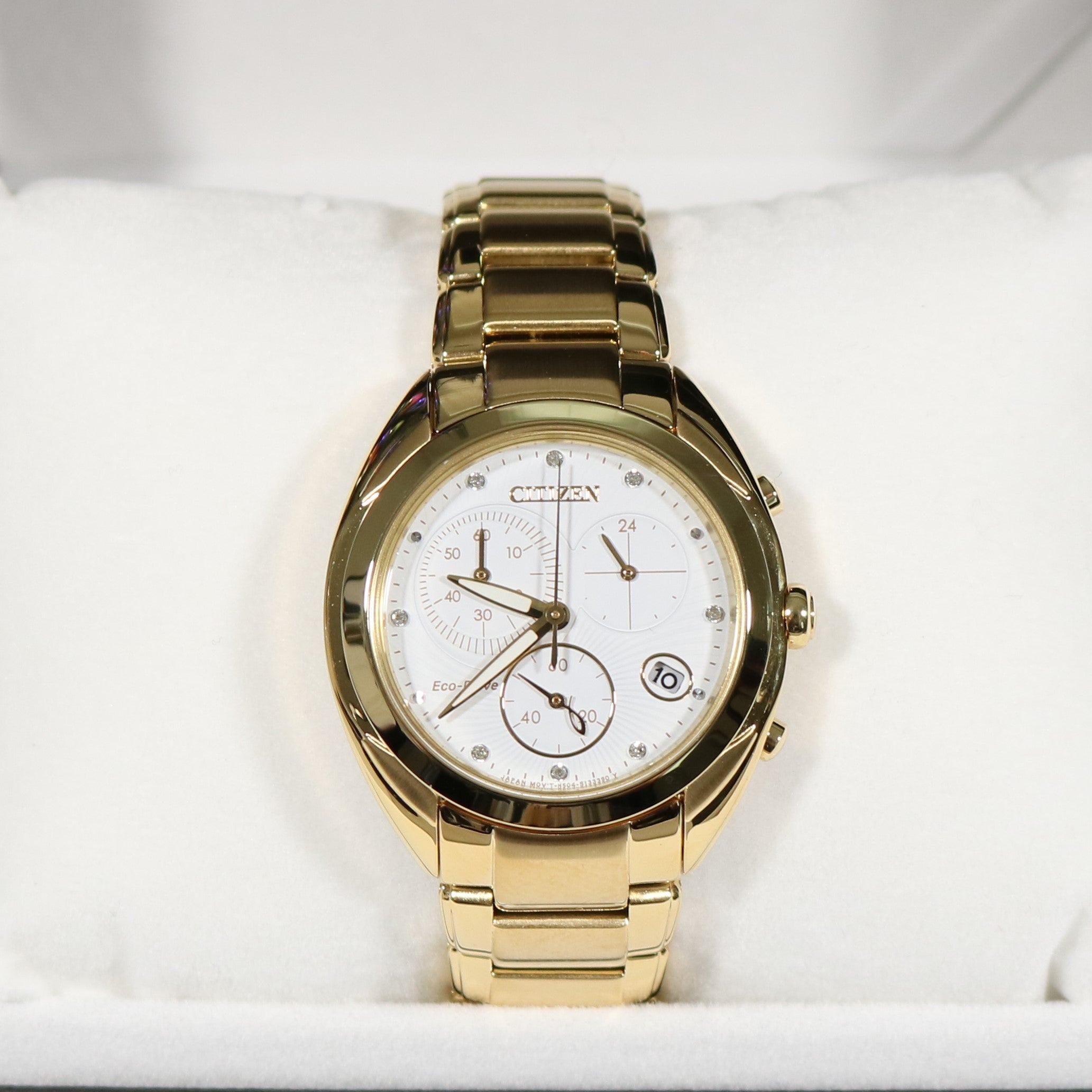 Citizen Eco Drive Women's  Gold Tone White Dial Watch FB1396-57A