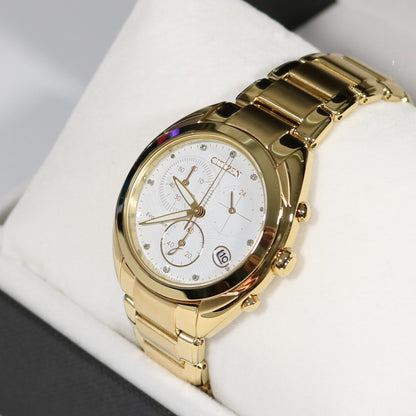 Citizen Eco Drive Women's  Gold Tone White Dial Watch FB1396-57A