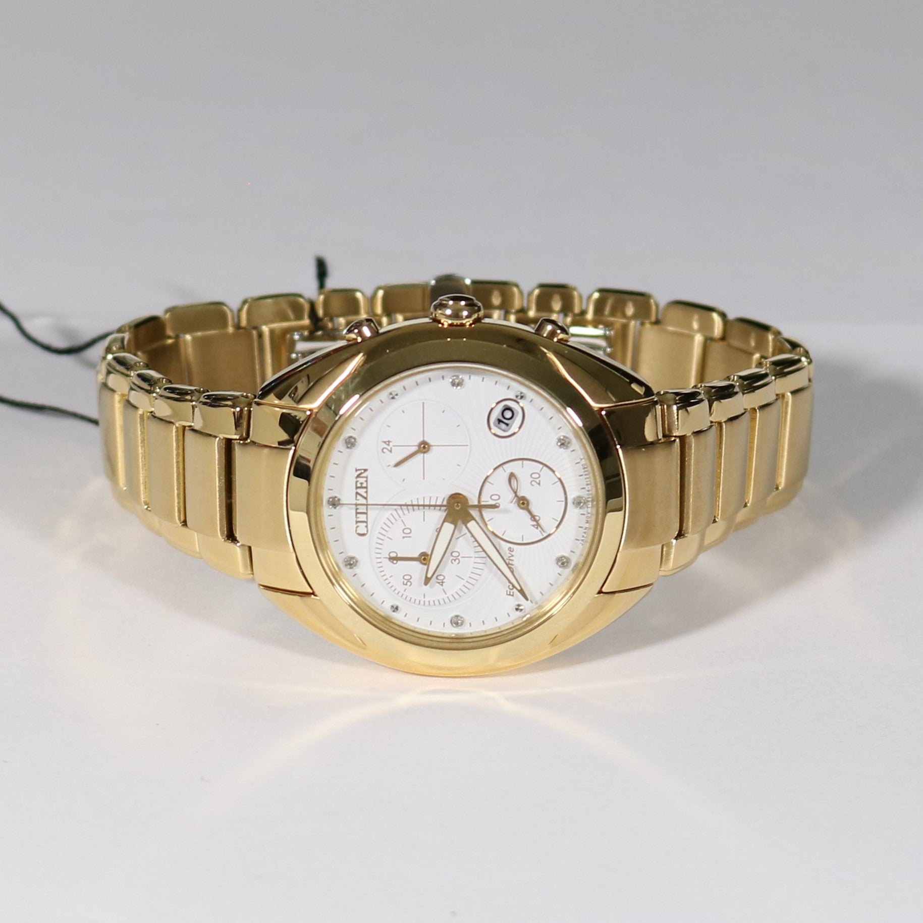 Citizen Eco Drive Women's  Gold Tone White Dial Watch FB1396-57A