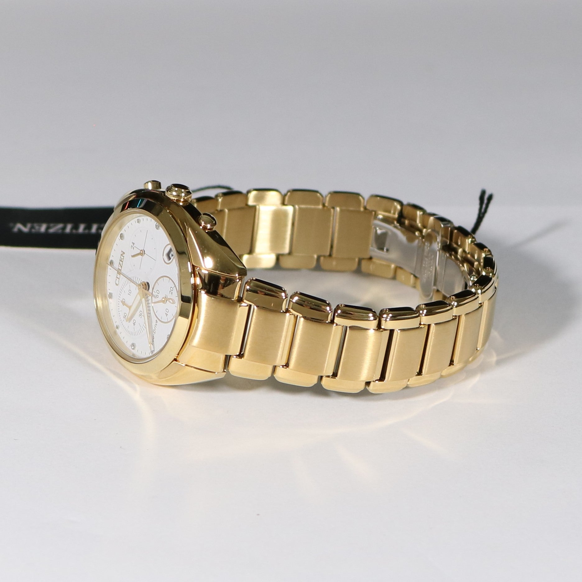 Citizen Eco Drive Women's  Gold Tone White Dial Watch FB1396-57A