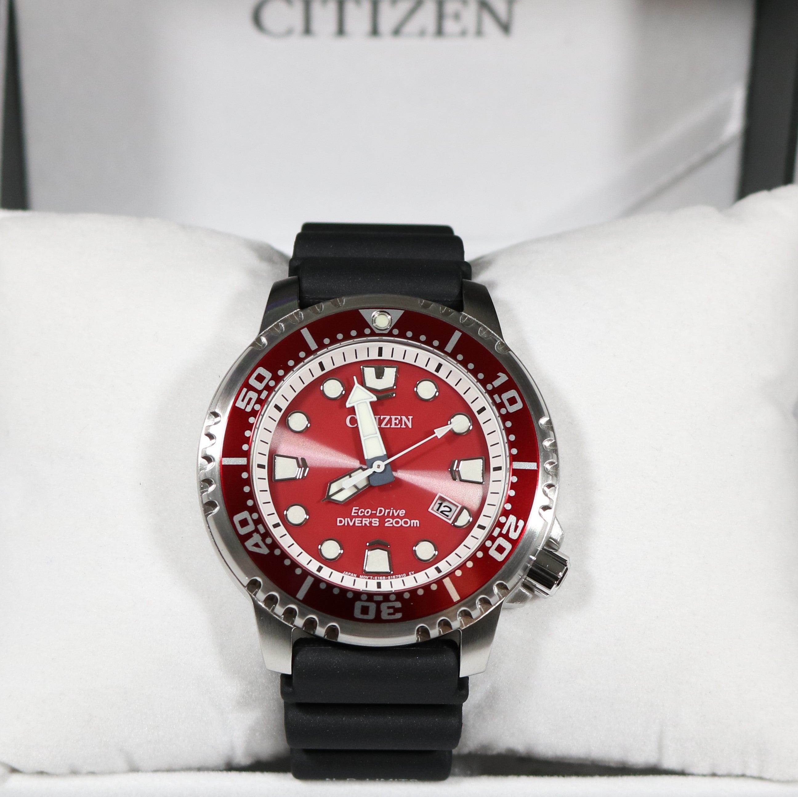 Citizen Eco-Drive Promaster Red Dial Sea Divers Watch BN0159-15X