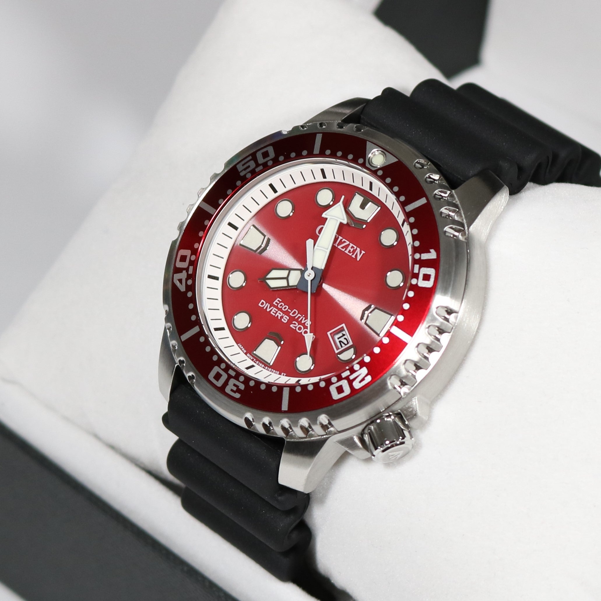 Citizen Eco-Drive Promaster Red Dial Sea Divers Watch BN0159-15X