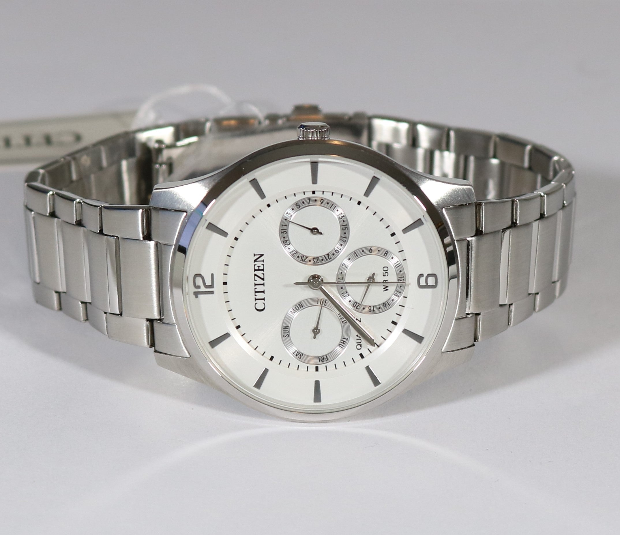 Citizen Men's Silver Stainless Steel White Dial Quartz Watch AG8351-86A  ﻿ - Chronobuy