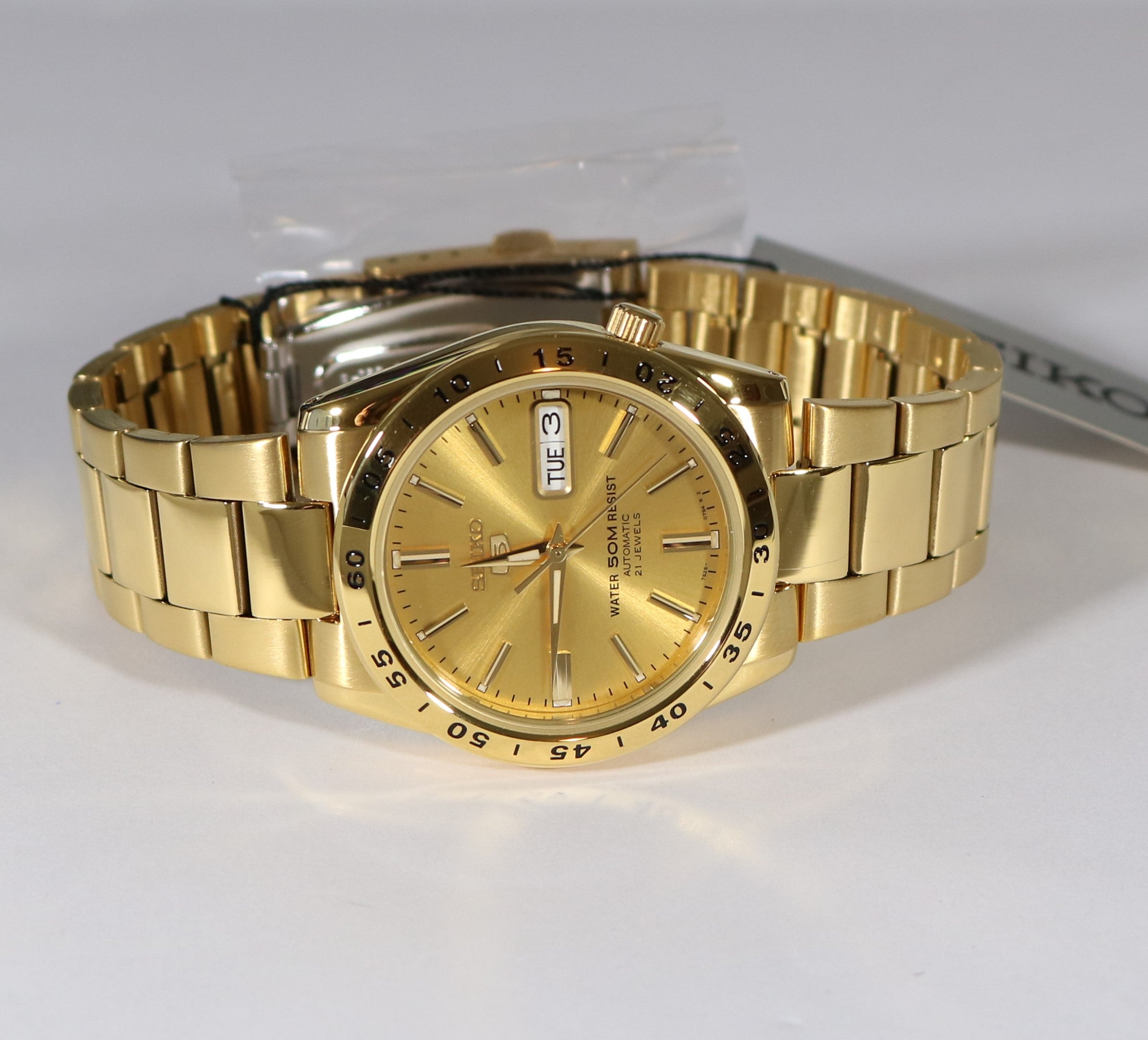 Seiko 5 Sports Gold Automatic Day Date Men's Watch SNKE06K1 - Chronobuy