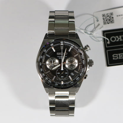 Seiko Quartz Men's Black Dial Chronograph Stainless Steel Watch SSB397P1