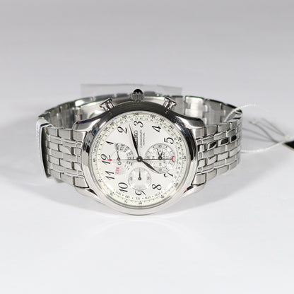 Seiko Quartz Perpetual White Dial Stainless Steel Chronograph Watch SPC251P1