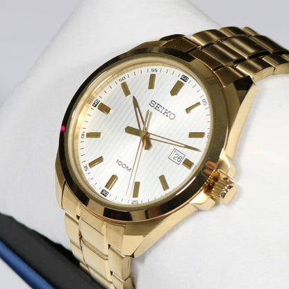 Seiko Quartz Neo Gold Tone White Dial Men's Watch SUR280P1