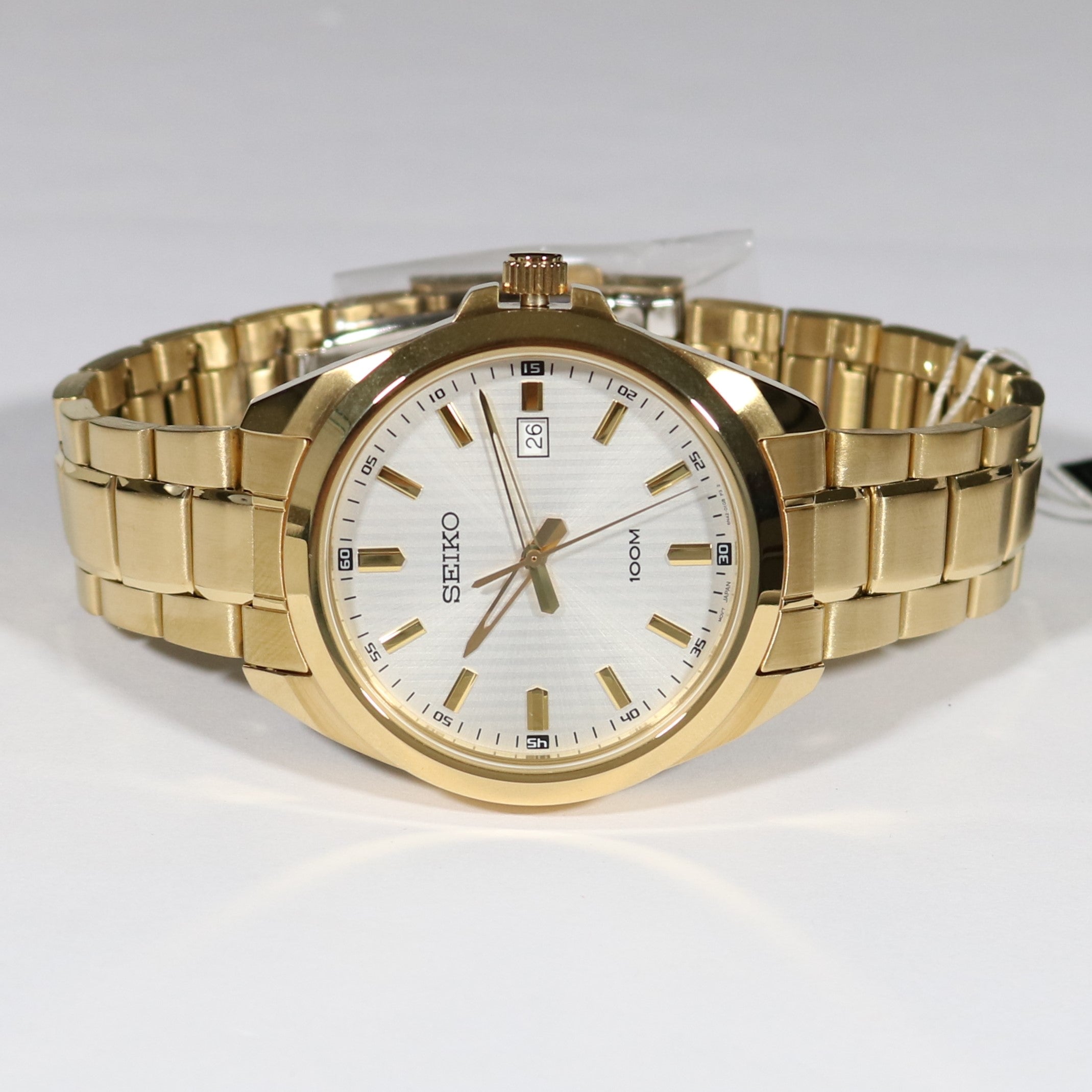 Seiko Quartz Neo Gold Tone White Dial Men's Watch SUR280P1