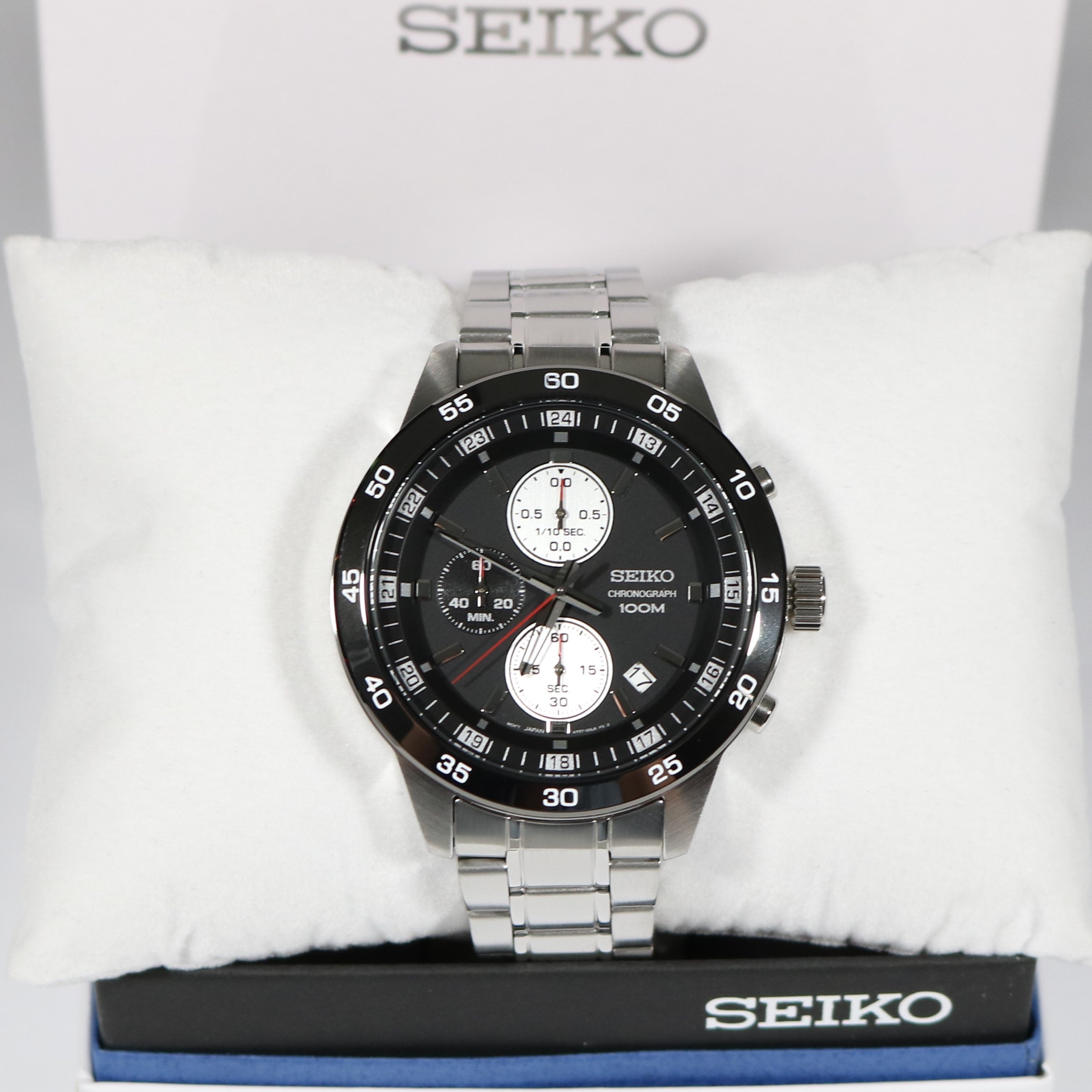 Seiko Chronograph Black Dial Stainless Steel Men's Watch SKS647P1 - Chronobuy