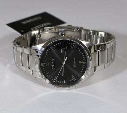 Citizen Eco Drive Black Dial Elegant Stainless Steel Men's Watch BM7350-86E - Chronobuy