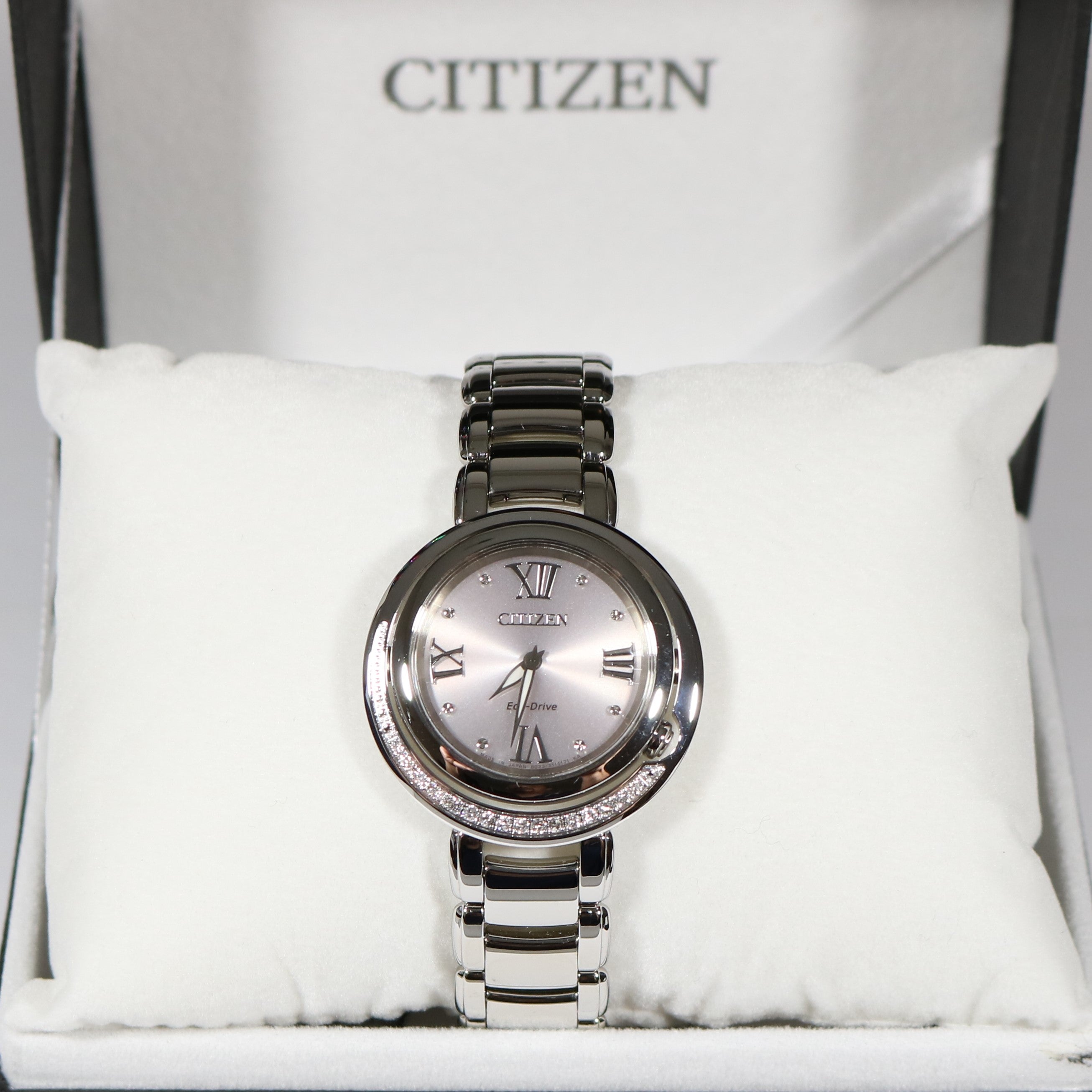 Citizen Eco-Drive Diamond Bezel Stainless Steel Women's Watch EX1120-53X