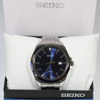 Seiko Men's Stainless Steel Blue Dial Quartz Watch SUR207P1 - Chronobuy