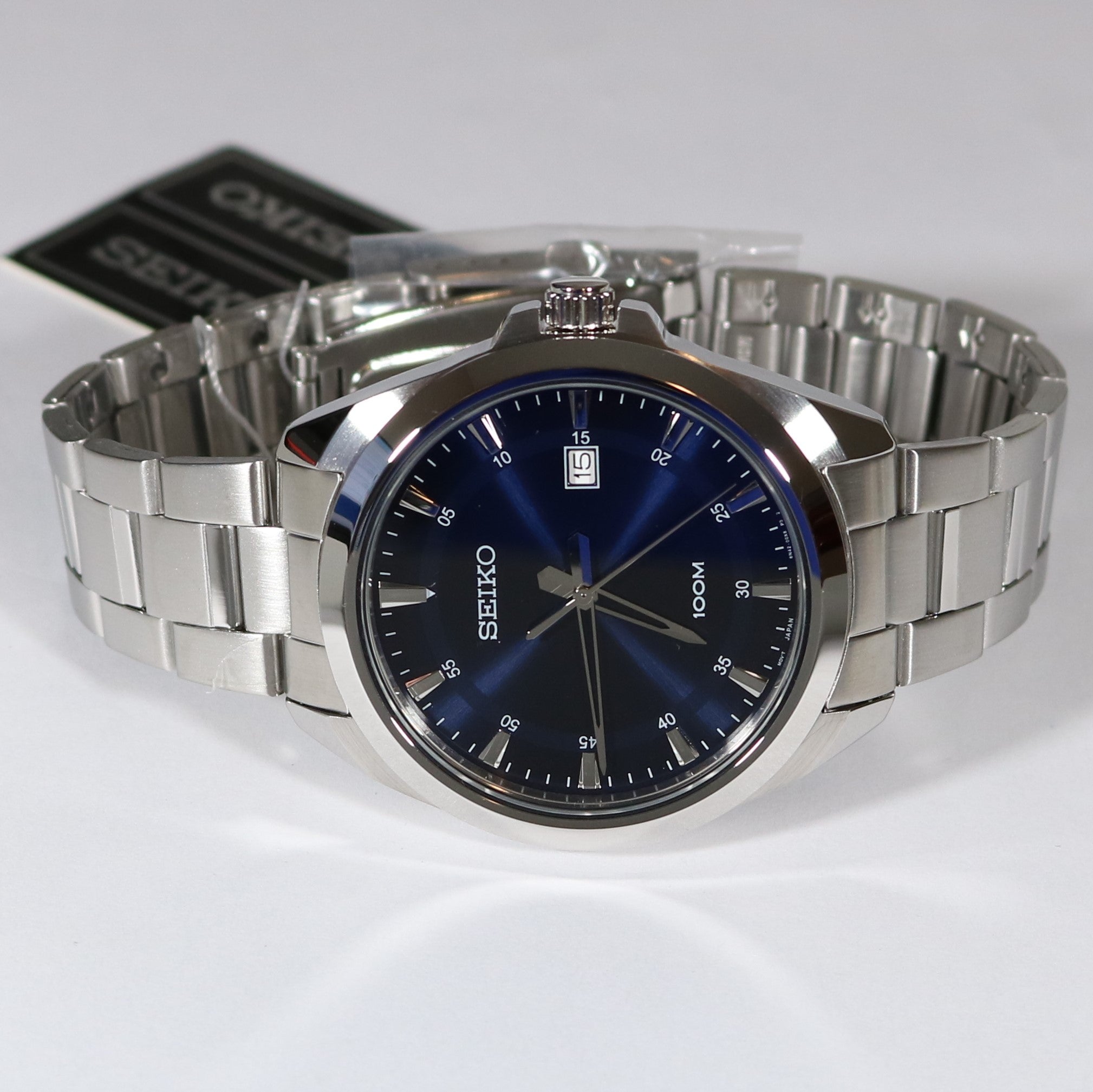 Seiko Men's Stainless Steel Blue Dial Quartz Watch SUR207P1 - Chronobuy