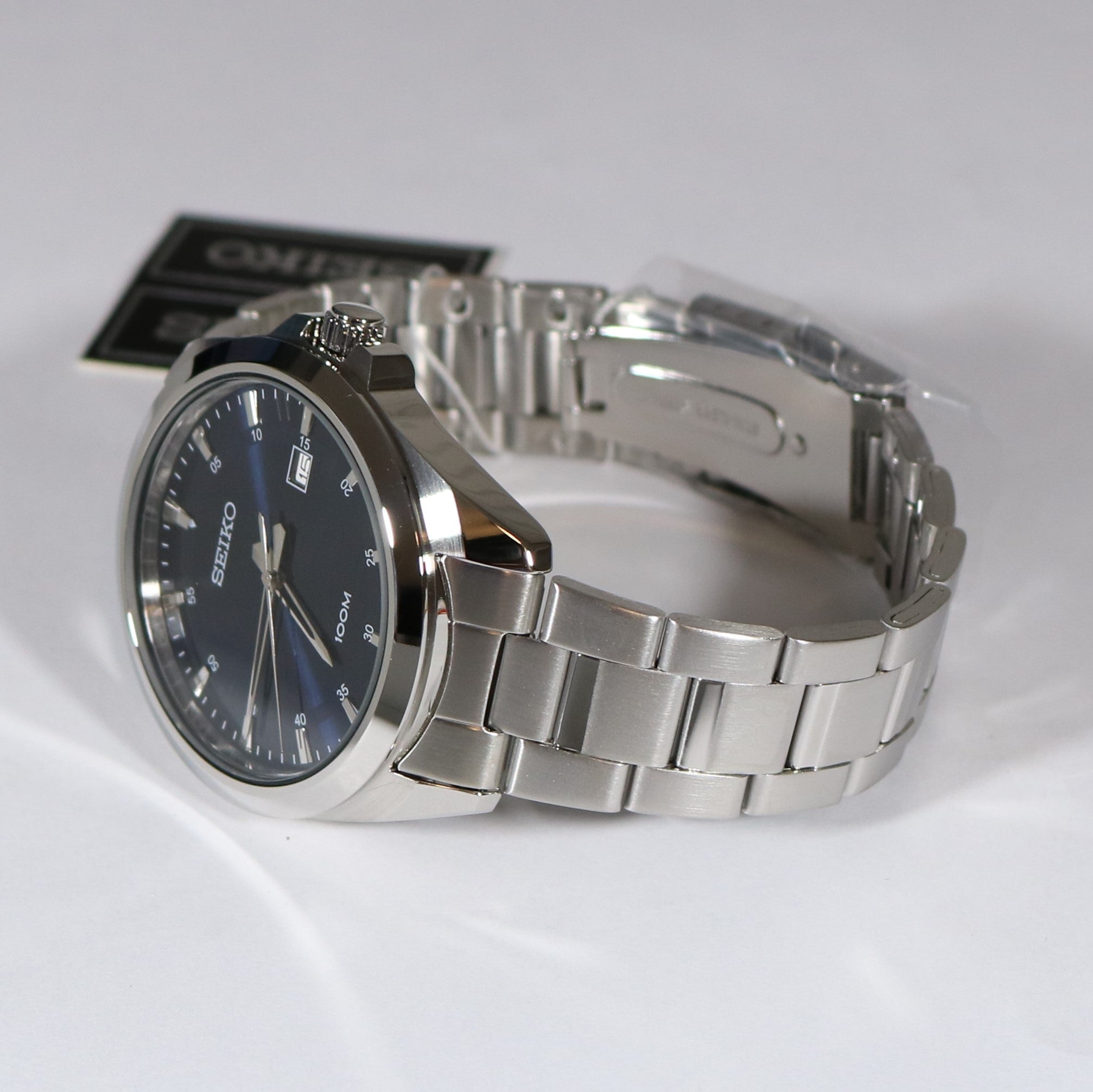 Seiko Men's Stainless Steel Blue Dial Quartz Watch SUR207P1 - Chronobuy